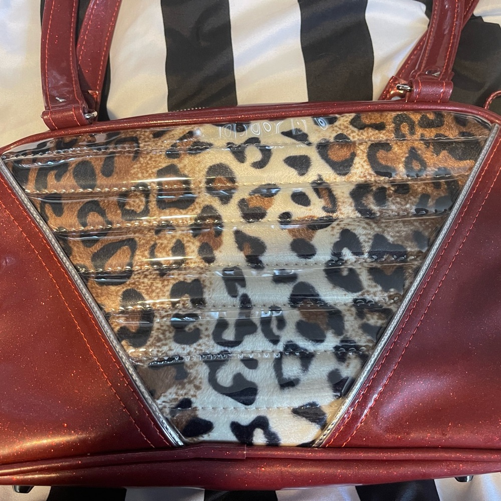 Red Glitter and Leopard Shoulder Bag - Picture 4 of 7